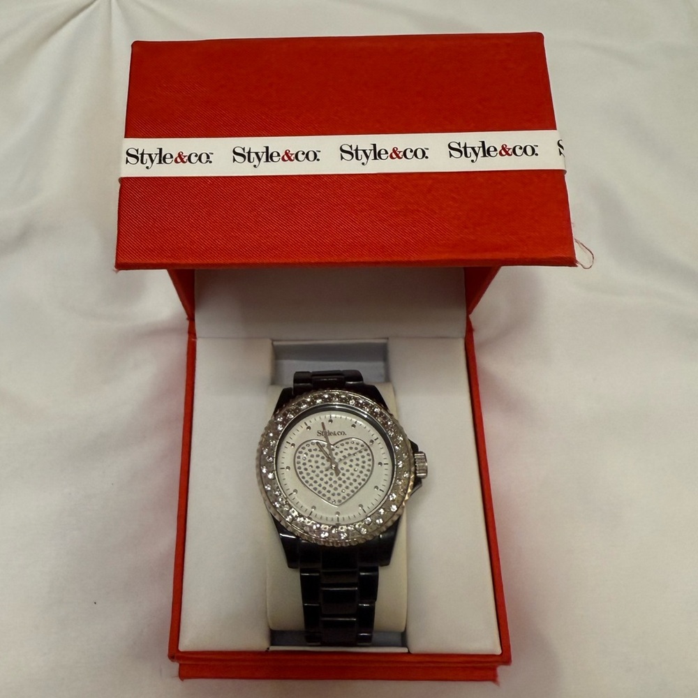 Style & Co. Silver Watch with Crystal Details